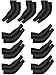 Bememo 9 Pairs Unisex UV Protection Sleeves Long Arm Sleeves Cooling Sleeves Ice Silk Arm Cover Sleeves (Black)