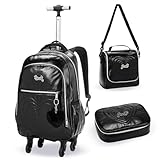 Kit Mochila, Lancheira e Estojo Escolar Metalizado PRETO