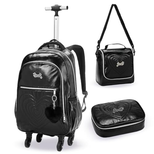 Kit Mochila, Lancheira e Estojo Escolar Metalizado PRETO