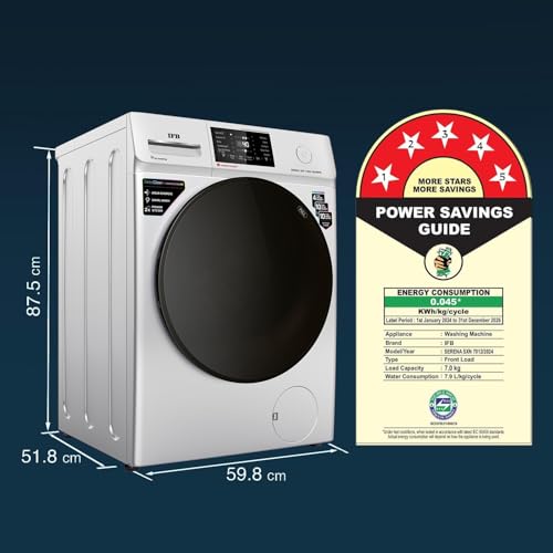 Image of IFB 7 Kg 5 Star, DeepClean Technology, AI Powered, WiFi, Fully Automatic Front Load Washing Machine (SERENA SXN 7012 CMS, PowerSteam, 9 Swirl, Steam Refresh, Inbuilt Heater, Eco Inverter,Rich Silver)