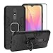FaDream for Xiaomi Redmi 8A Case, Rugged Shockproof Hybrid Dual Layer Heavy Duty Protective Kickstand Cover with Tempered Glass Screen Protector for Xiaomi Redmi 8A(Black)