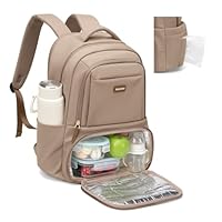 Mochila de Almuerzo Portatil, Mochilas Ordenador Portatil 16 Pulgadas, Mochilas Térmica con Compartimento para Almuerzo, para Escuela, Oficina, Picnic y Viaje (Champán)