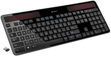 Logitech K750 Wireless Solar Keyboard for Windows Solar Recharging Keyboard Black, Not for Mac Windows Black