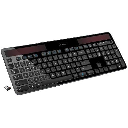 Logitech K750 Wireless Solar Keyboard for Windows Solar Recharging Keyboard Black, Not for Mac (Windows Black)