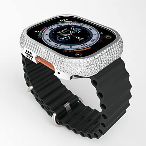 HJINVIGOUR Apple Watch Ultra 1 2 3 49mm LLJo[ Xp[NO CXg[ _Ch WG[P[X x[ jp (Vo[A49mm)