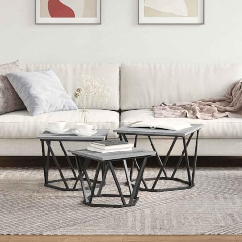 Design moderne et structure acier pour cet ensemble table de salon stable - 5