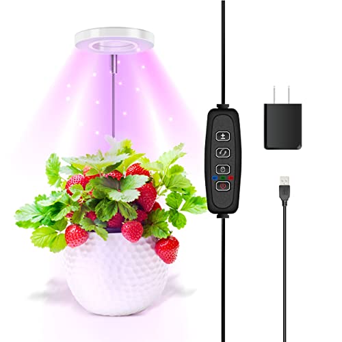 Ipower Grow Light Full Spectrum Led Plant Light For Indoor Plants, Height Adjustable Growing Lamp With Auto On/Off Timer 6/9/12H, 10 Dimmable Brightness, Red&Blue #TOP8