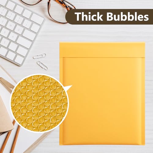 UCGOU Luftpolstertaschen aus Kraftpapier, 21,6 x 30,5 cm, Gelb, 25 Stück