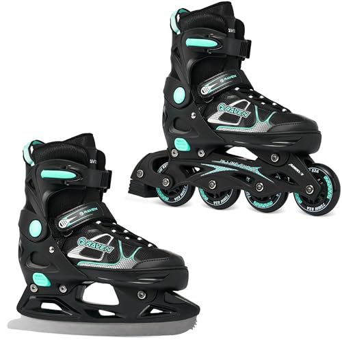 RAVEN 2in1 Schlittschuhe Inline Skates Inliner für Kinder und Erwachsene...