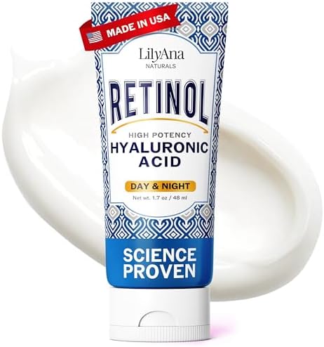 LilyAna Naturals Anti Aging Retinol Face Cream for Women – Wrinkle & Neck Cream for Firming, Retinol Moisturizer for Face with Hyaluronic Acid, Hydrating Night Cream for Fine Lines, Collagen Boost