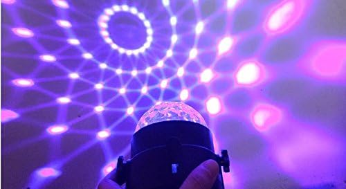 UV Purple Voice Crystal Magic Ball Lianshi MusicMini stage lights LED Party Light Colorful Lighting LED Stage Effect Rotating Party Light Crystal Ball Sound Activated + Remote Control