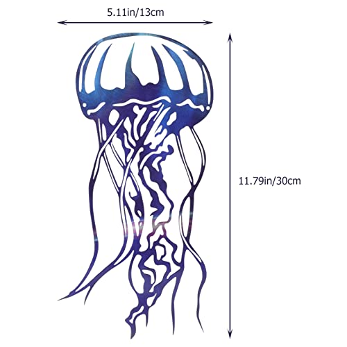 Beavorty Metal Jellyfish Wall Decor Nautical Theme Wall Hanging Plaques Ocean Tropical Fish Wall Art Hanging Sea Animal Sculpture Mediterranean Home Decor For Living Room #TOP6