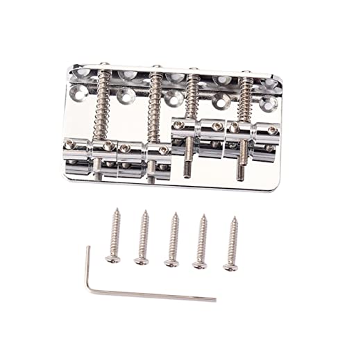 Abaodam 4-string Bass Guitar Accessory: Ga1019 Metal Bridge 5 Screws Classic Vintage Design Silver