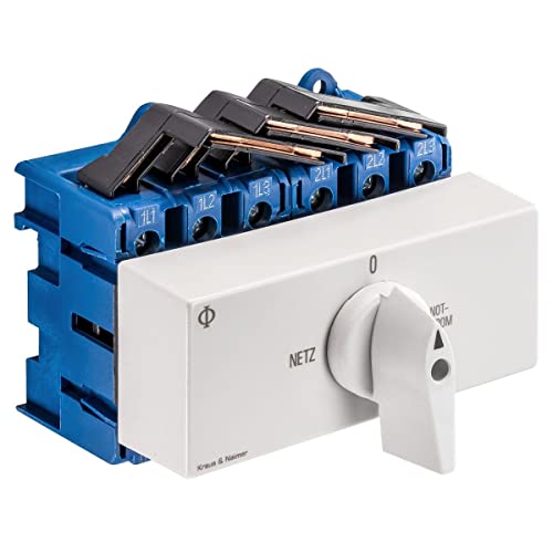 Kraus & Naimer KG41B K900 VE2 +F437 Commutateur avec position réseau 0 courant de secours 3 pôles 90° 45mm Fixation par encliquetage Interrupteur de charge