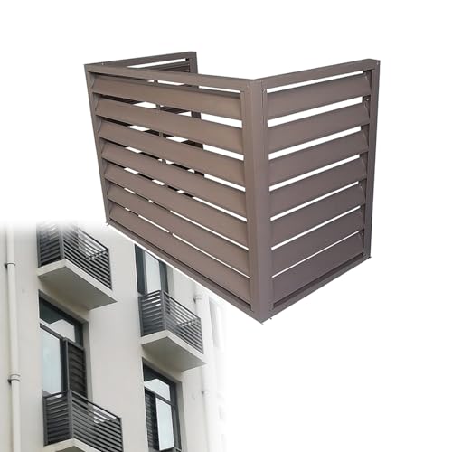 Jaula de cubierta de aire acondicionado de pared para exteriores, condensador de CA de metal, bomba de calor, HVAC, marrón, 100 x 50 x 70 cm