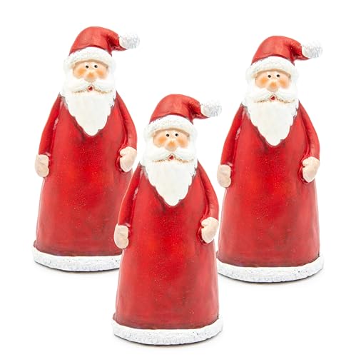 Blümelhuber Juego de 3 taburetes para valla de Papá Noel, resistentes a la intemperie, decoración de jardín, decoración de Navidad, decoración de jardín, figuras de Navidad