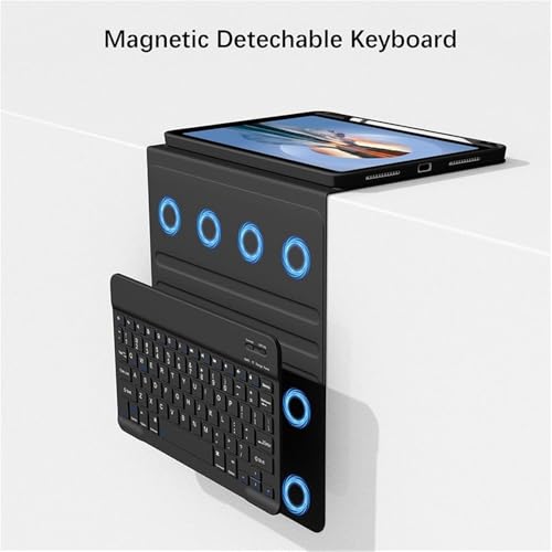 Étui clavier QWERTY iPad Pro 11 avec housse protection cuir noir