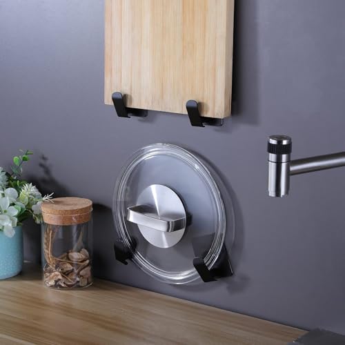 Taozun Klebehaken Extra Stark, Hochwertige Metal Handtuchhaken ohne Bohren Aus Edelstahl, Wasserfest Haken Selbstklebend, 4Er Set Wandhaken Selbstklebend, Bis 6 Kg Tragfähigkeit Badezimmer Schwarz