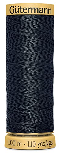 Gutermann hilo algodón natural 110 yd negro miniatura 1