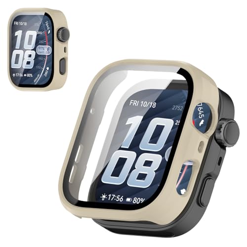 For HUAWEI Watch Fit 5 Pro �P�[�X �t�B����+PC�t���[�� ��̌^ �ی�J�o�[ �K���X�t�B���� ��̌^ �h�� �h�o�yHUKWIMO�z 3D�S�ʕی� �w��h�~ HD�����ߗ� ���ɋ��� �C�A�[�� �ɔ� �������� ���˒ጸ (����z���C