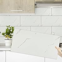 Klebefliesen küche Marmor 30×60cm 10 Stück, Fliesenaufkleber Weiß – Ansicht 2