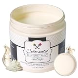Colorantic | VINTAGE CREAM Furniture Chalk Based Paint for DIY, Cabinets, Glass - Multi-Surface Craft Paint- Non-Toxic | OFF-WHITE Decorative Painting for Wax Finish Wood Waverly (8 oz (Pack of 1),