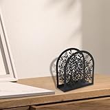 Auratrove Dispensador de servilletas hueco de metal para mesa de comedor de cocina, soporte minimalista con diseño de árbol para cafetería, oficina, color negro