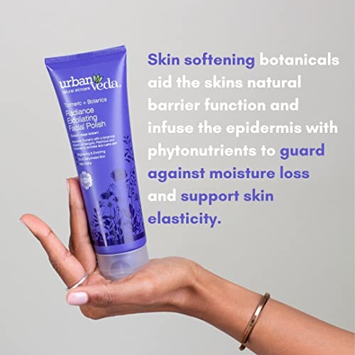 Urban Veda Radiance Exfoliating Facial Polish - Ayurvedic Face Scrub W/Tumeric For Women - Cleansing Hydrating Mask & Gentle Natural Skincare, Brightening Glow, Vegan & Cruelty Free #TOP2