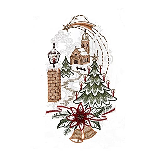 Raebel Fensterbild Spitze Plauener Stickerei Weihnachten Spitzenbild...