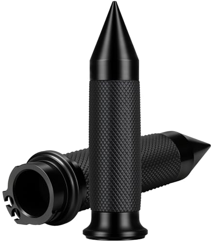 Hand Grips 1 Inch/25mm Motorcycle Handlebar Grips Cable Throttle Compatible Harley Touring Softail Dyna Sportster Street Glide Cruisers Choppers（Black）