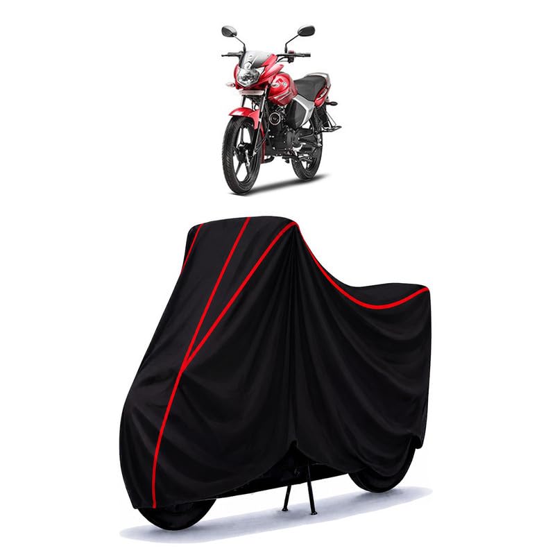 Image of Saluto 125 Disc Water Resistant Bike Cover for All Motorcycles & Rain | Heavy Duty Taffeta Fabric | UV Protection, Dustproof, Scratchproof | All Weather Two Wheeler Body Cover with Elastic Bottom