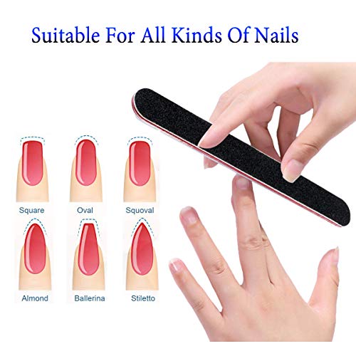 Nail File and Buffer, Professional Manicure Tools Kit 6pcs Rectangular Art Care Buffer Block 6pcs 100/180 Grit Double-sided Nail Files 6 pcs Purple 180/240 Emery Board & Buffers Brushes, 14Pcs/Pack - Thumbnail 5
