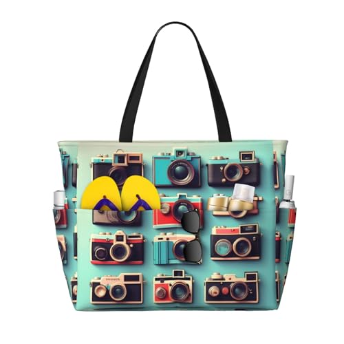 Sac photo bandoulière étanche noir au style rétro vintage avec rangement rembourré