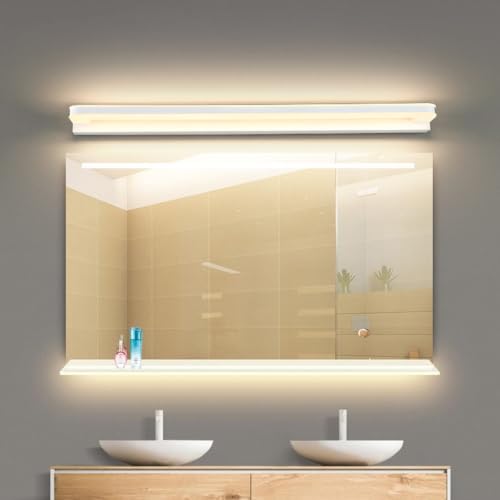 Apliques de pared LED modernos color plata con luz cálida de 40cm para baño e interior 7