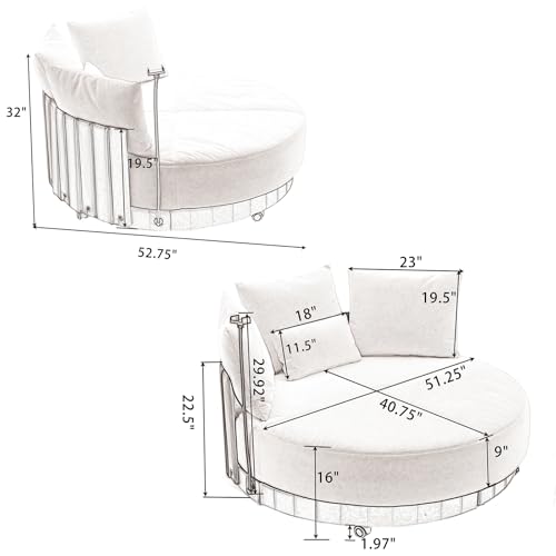 Sillón Giratorio Extra Grande Plegable Gris miniatura 2