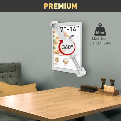 Support mural pour tablette Barkan blanc fixe et verrouillable - 2