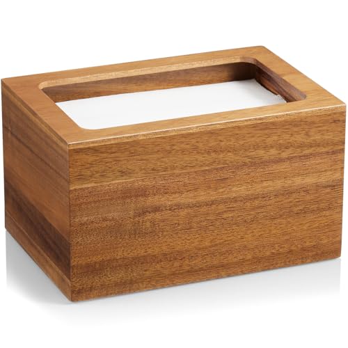 CMLKLZD Dryer Sheet Holder Acacia Wood Laundry Sheets Container Laundry Room Organization and Storage for Farmhouse Laundry Room Decor and Accessories Fabric Sheet Dispenser