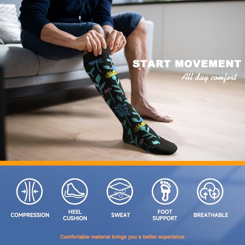 Image of bropite Compression Socks for Women &Men Circulation-Support Knee High Socks 20-30 mmhg-Best for Running,Medical,Nurse,Travel
