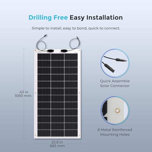 Renogy Flexible Solar Panel 100 Watt, 240° Ultra Lightweight - image 8