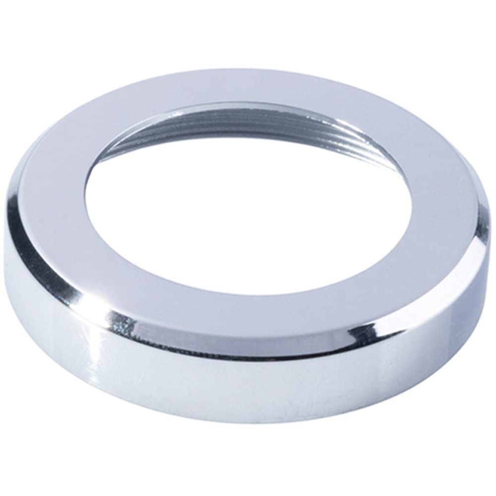 Loops Pair Screw On Round Rose Cover Plates 50Mm Diameter 10Mm Depth Chrome