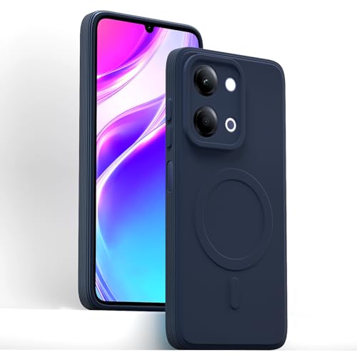 Image of Pikkme Back Cover for Vivo Y11 5G Soft Matte Silicone Mag-Safe Design (Mag-Safe Not Support) Camera Protection | Slim Fit Bumper Cover (Blue)