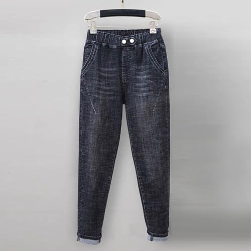 Womens Elastic Waist Ripped Distressed Jeans Pants for Curvy Boyfriend Straight Leg Bell Bottom Jeggings Plus Size2