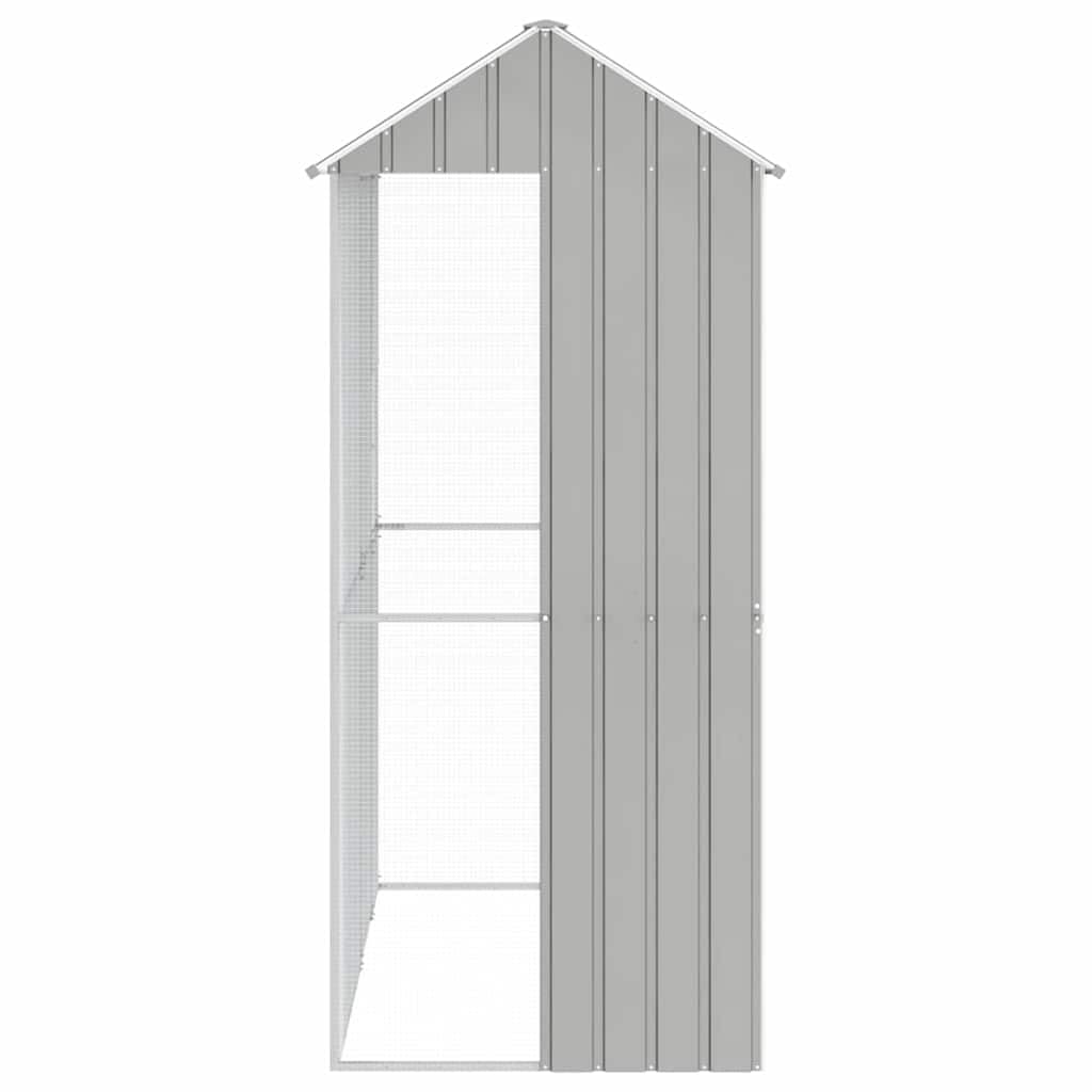 INLIFE Vogelkäfig Grau 215 x 110 x 247 cm Verzinkter Stahl,Tier- & Haustierbedarf,Haustierbedarf,Vogelbedarf,Vogelkäfige & -ständer,Grau,53.7 KG,3325173