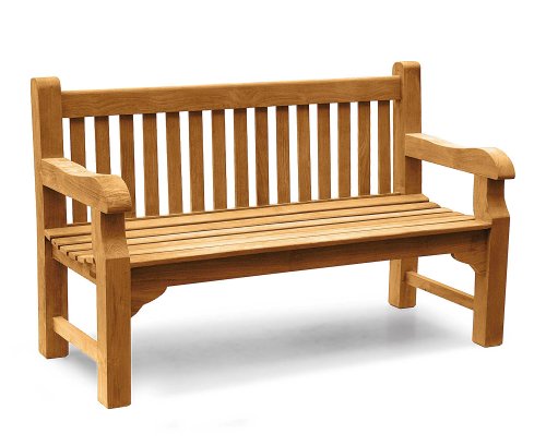 Jati Gladstone Teak Park 3 Seater Garden Bench 1.5m - 5ft Garden Bench Brand, Quality & Value
