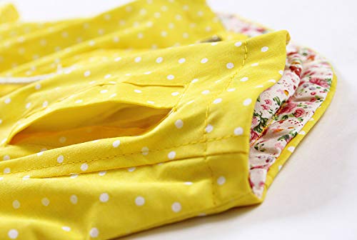Winzik Little Baby Girls Kids Outfits Spring Autumn Polka Dot Pattern Hooded Windbreaker Jacket Casual Outerwear Coat (4-5 Years/Xl, Yellow) #TOP4