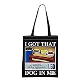 TOBGBE Funny Hot Dog Meme Gifts For Costco Hotdogs Funny Lover Shopping Bag Keep Hot Dogs Price Canvas Bag (Hot Dog BK)