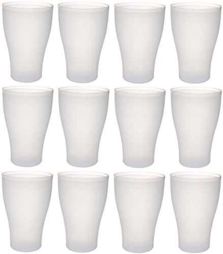 idea-station Neo Verres Plastique 12 Pieces, 450 ML, Clair, réutilisables, gobelet, Verre, Tasse en Plastique, Vaisselle, Enfant, Bebe, Camping, a Eau, Whisky, Cocktail