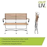 OUTLIV. Gartenbank Lindau 2-Sitzer Teak Stahl Dunkelgrau