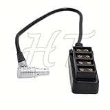 HangTon L字型0B 2ピン D-tap 4ポートコンセントパワースプリッターアダプター 24インチ ARRI Alexa RED DSMC2カメラとバッテリーパック (30cm、L字型2ピン)