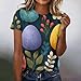 Women's Dressy Casual 2026 Summer Loose Tops Easter Printed Fashion Blouse T Shirt Short Sleeve Round Neck Shirts